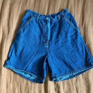 Vintage Petite Sophisticate Dark Wash High Waisted Shorts